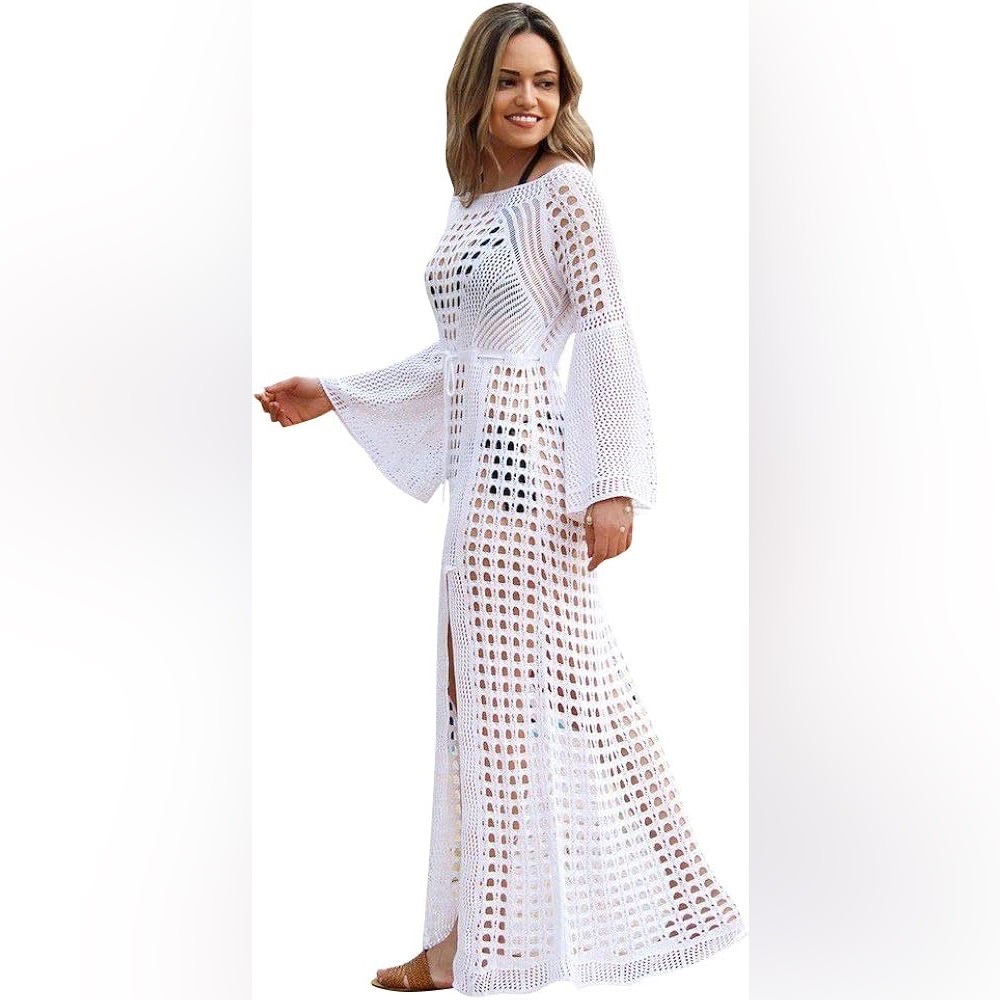 GIFTED Chic Sheer Crochet Summer Dress Cover Up - Picture 2 of 7